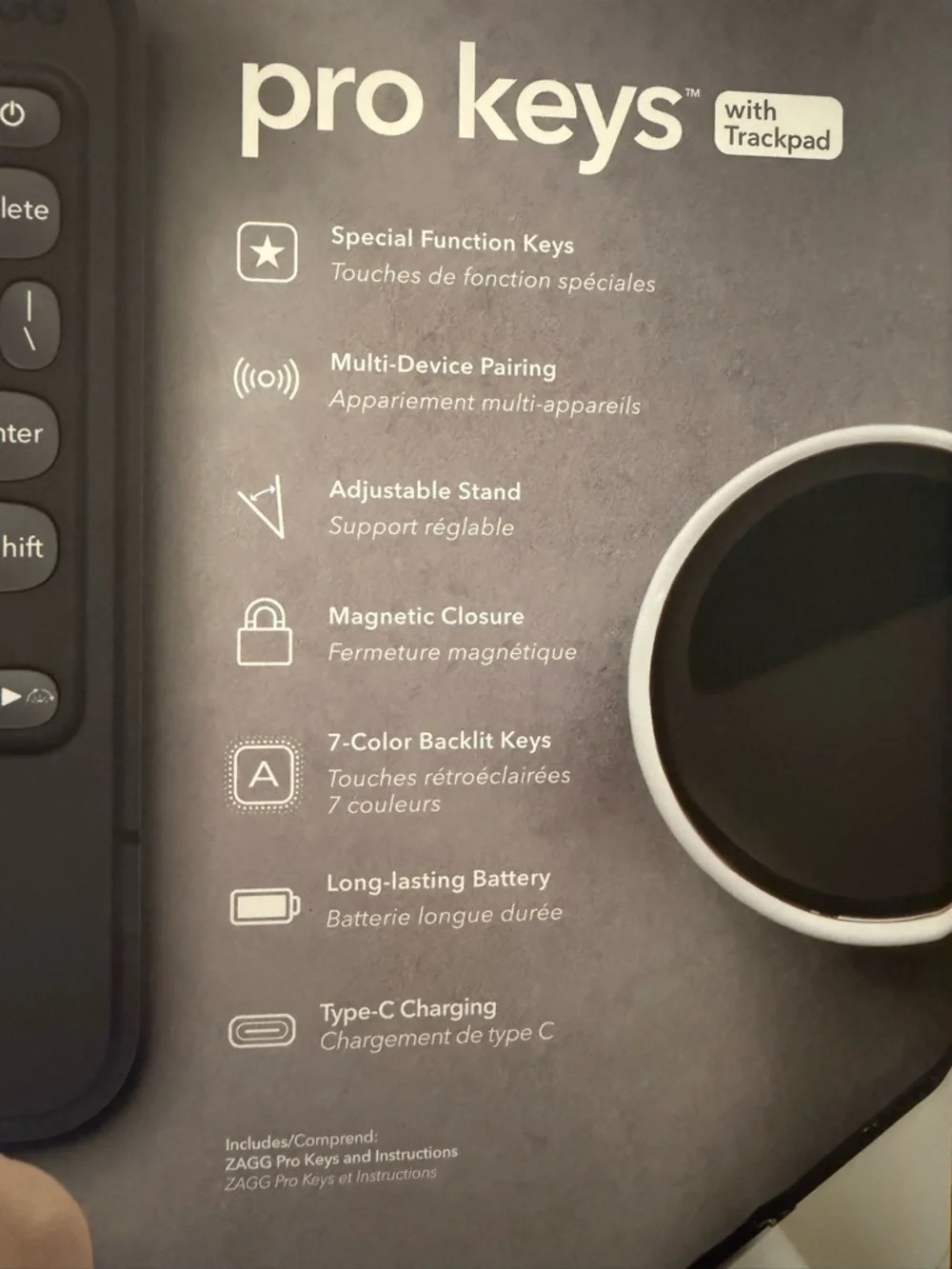 ZAGG Pro Keys Detachable Case & Wireless Keyboard with Trackpad